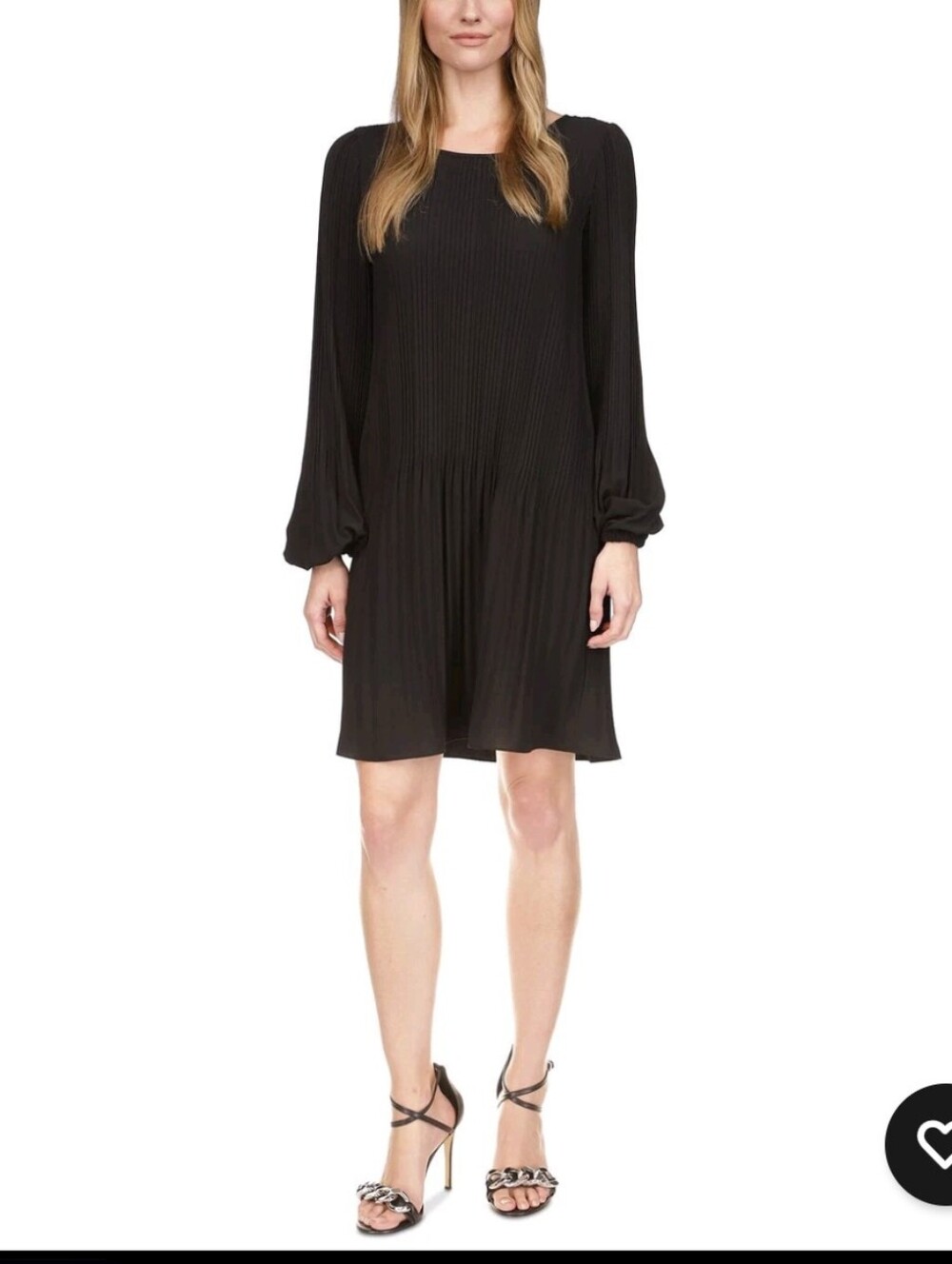 Michael Kors Women's Pleated Long Sleeve Mini Dress Black Size XL NWOT